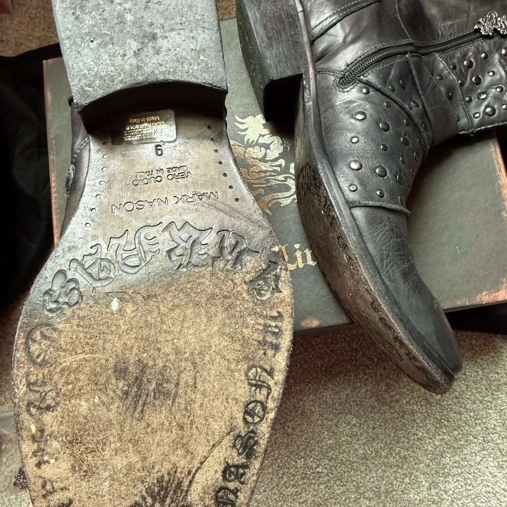 Mark Nason Men's Black Italian leather boots - Picture 3 of 6